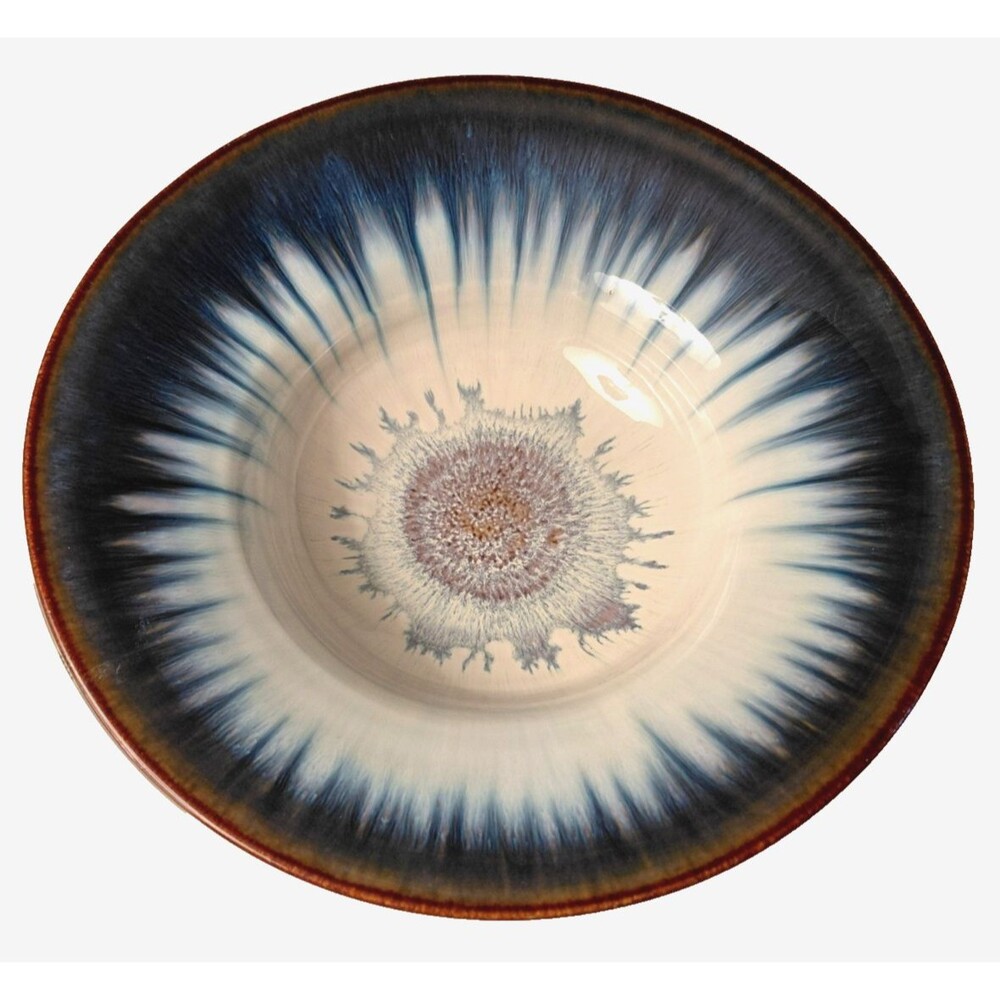 Bill Campbell SIGNED 11.5" Northern Lights Bowl Rare Crysalline Sunburst Center
